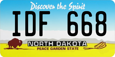 ND license plate IDF668
