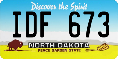ND license plate IDF673