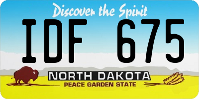 ND license plate IDF675