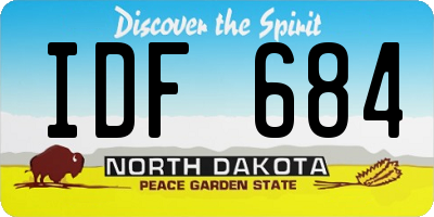 ND license plate IDF684