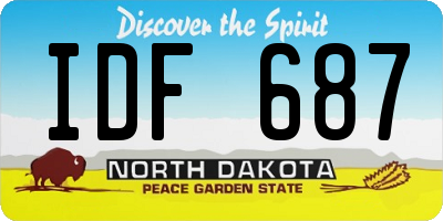 ND license plate IDF687