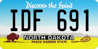 ND license plate IDF691
