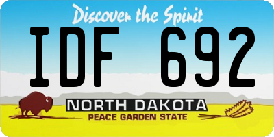 ND license plate IDF692