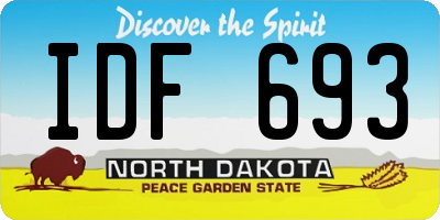 ND license plate IDF693