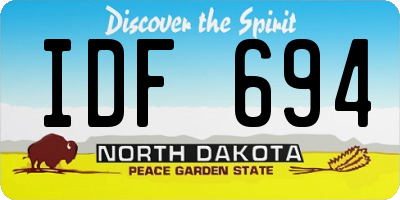 ND license plate IDF694