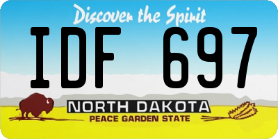 ND license plate IDF697