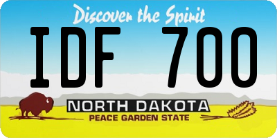 ND license plate IDF700