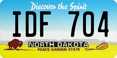 ND license plate IDF704