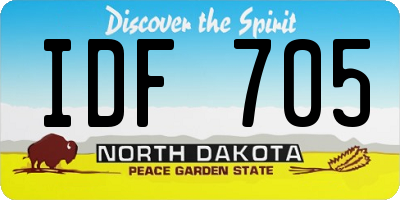 ND license plate IDF705