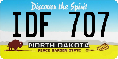 ND license plate IDF707