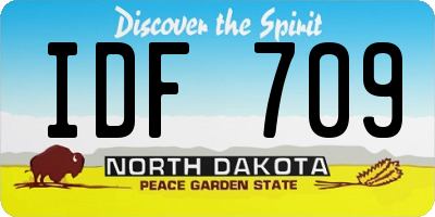 ND license plate IDF709