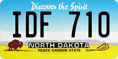 ND license plate IDF710