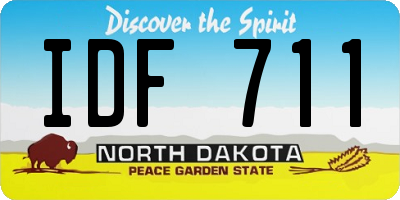 ND license plate IDF711