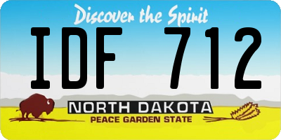 ND license plate IDF712