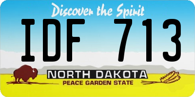 ND license plate IDF713