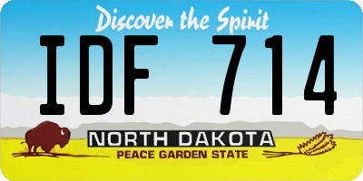 ND license plate IDF714
