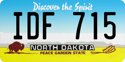 ND license plate IDF715