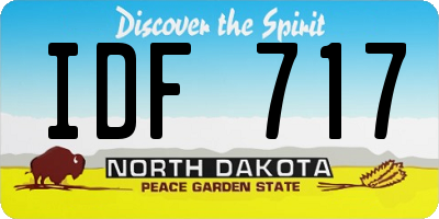 ND license plate IDF717