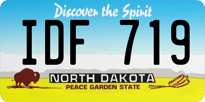 ND license plate IDF719