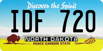ND license plate IDF720