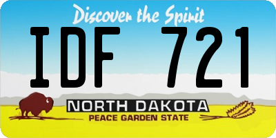 ND license plate IDF721