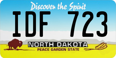 ND license plate IDF723