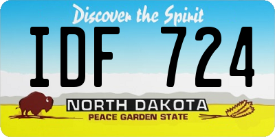ND license plate IDF724