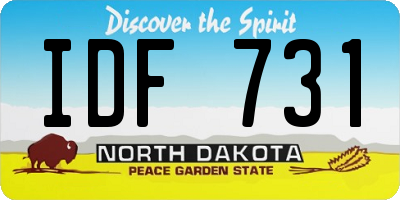 ND license plate IDF731