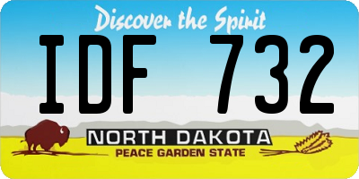 ND license plate IDF732