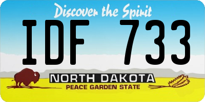 ND license plate IDF733