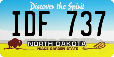 ND license plate IDF737