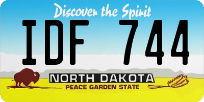 ND license plate IDF744