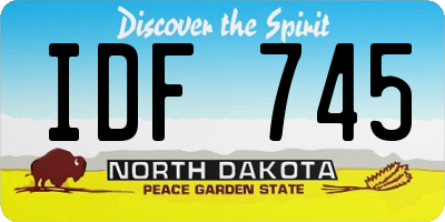 ND license plate IDF745