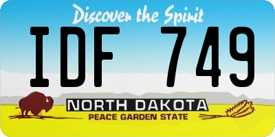 ND license plate IDF749