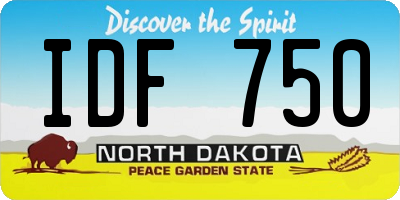 ND license plate IDF750