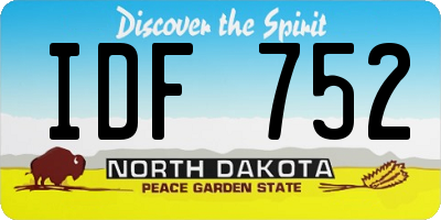 ND license plate IDF752