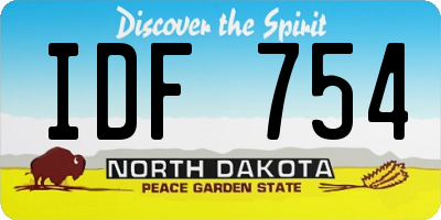 ND license plate IDF754