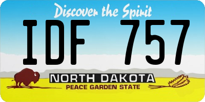 ND license plate IDF757