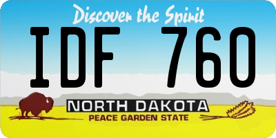 ND license plate IDF760