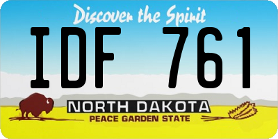 ND license plate IDF761
