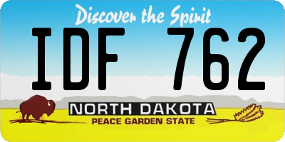ND license plate IDF762