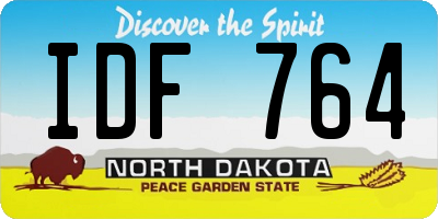 ND license plate IDF764