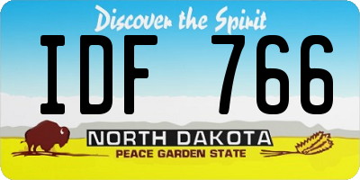 ND license plate IDF766