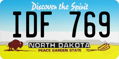 ND license plate IDF769