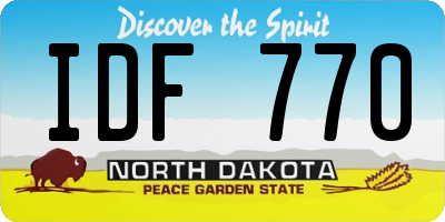 ND license plate IDF770