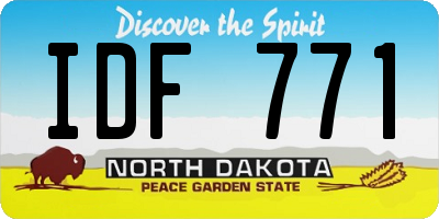 ND license plate IDF771