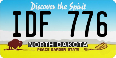 ND license plate IDF776