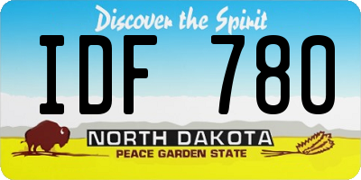 ND license plate IDF780