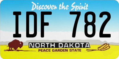 ND license plate IDF782