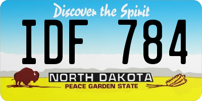 ND license plate IDF784